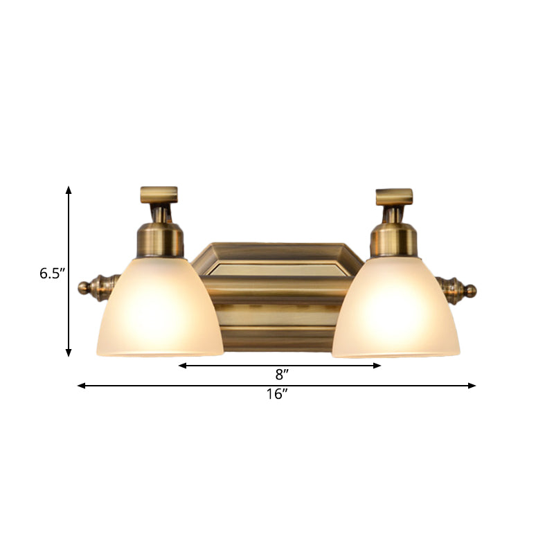 Traditional Brass Vanity Lamp - Wall Mount Light Fixture For Bathroom With Metal Bowl And 2/3/4