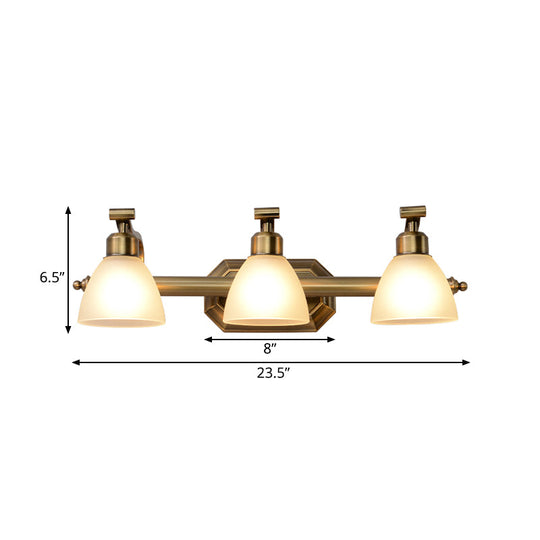 Traditional Brass Vanity Lamp - Wall Mount Light Fixture For Bathroom With Metal Bowl And 2/3/4