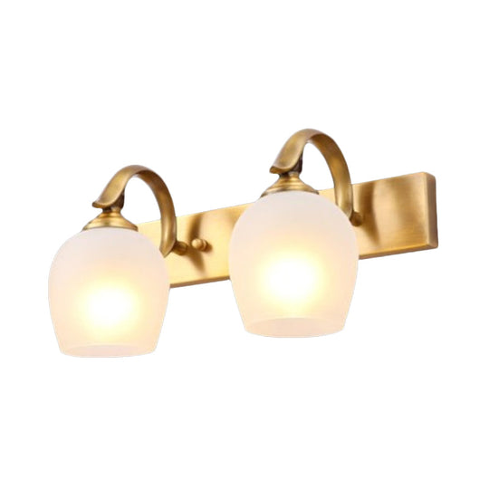 Brass Dome Vanity Wall Sconce - Modern 2/3-Light Metal Lamp Fixture For Bathroom