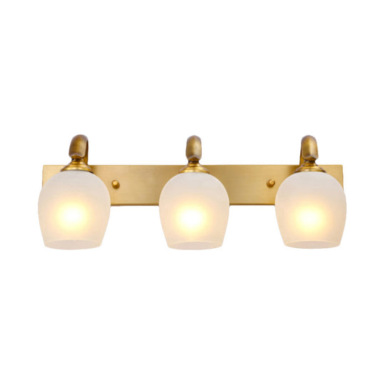 Brass Dome Vanity Wall Sconce - Modern 2/3-Light Metal Lamp Fixture For Bathroom