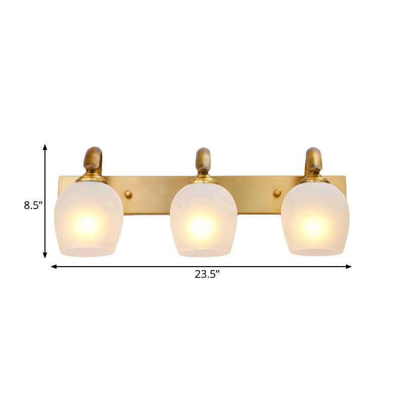 Brass Dome Vanity Wall Sconce - Modern 2/3-Light Metal Lamp Fixture For Bathroom