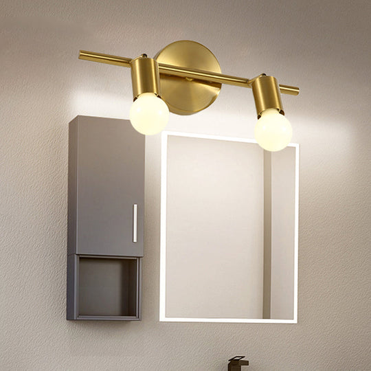 Modern Metal Brass Linear Led Wall Sconce 2/3/4-Bulb Vanity Light For Bathroom 2 /