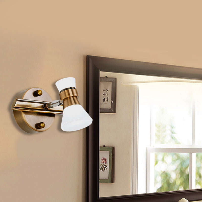 Traditionalist Metal Led Brass Wall Vanity Light In Warm/White