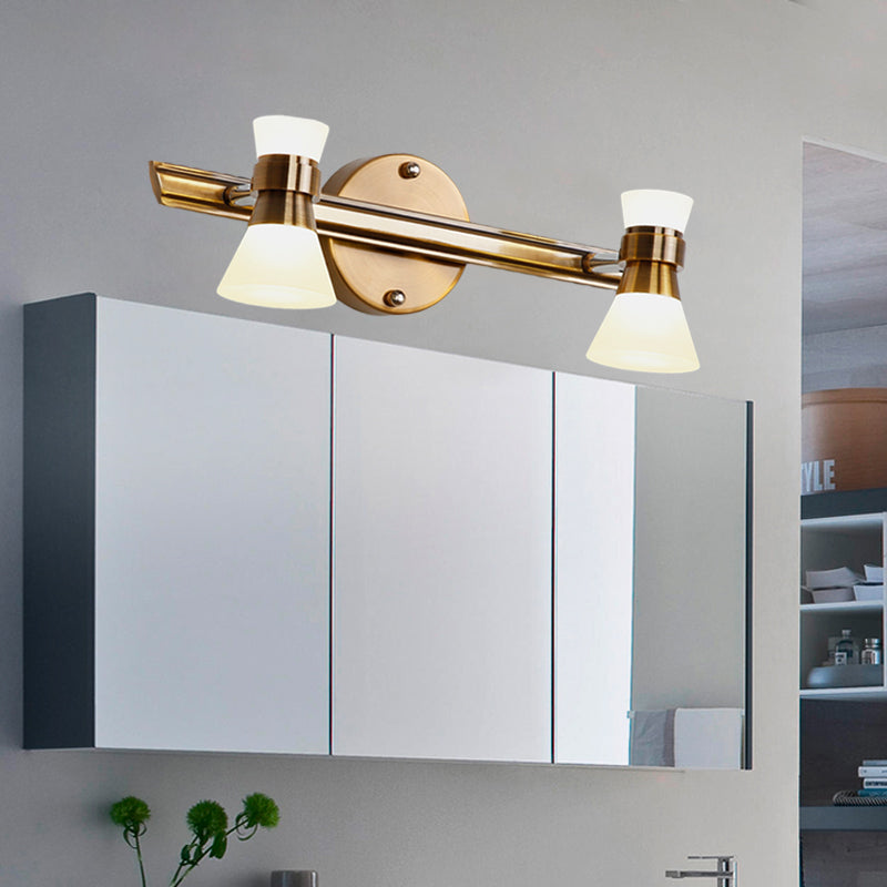 Traditionalist Metal Led Brass Wall Vanity Light In Warm/White