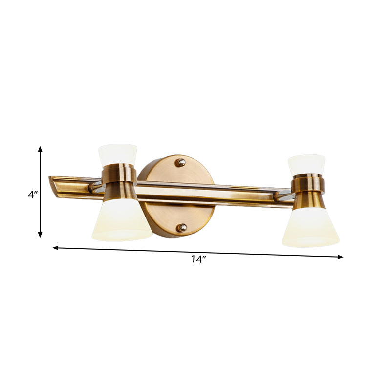 Traditionalist Metal Led Brass Wall Vanity Light In Warm/White