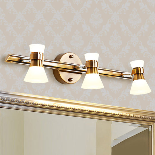 Traditionalist Metal Led Brass Wall Vanity Light In Warm/White 3 / Warm