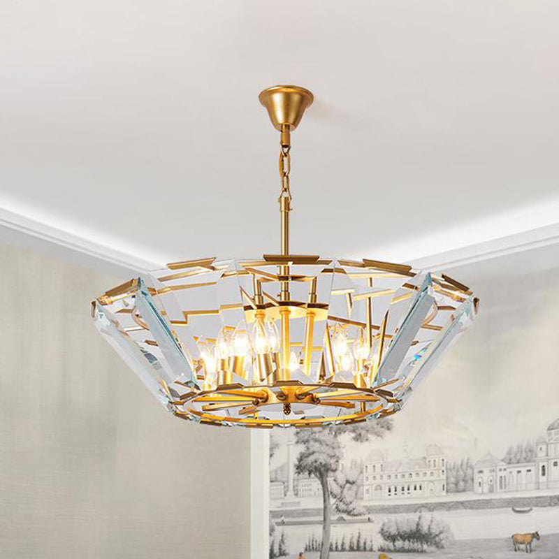 Modern Crystal Pendant Light Fixture - Gold 6-Head Dining Room Chandelier