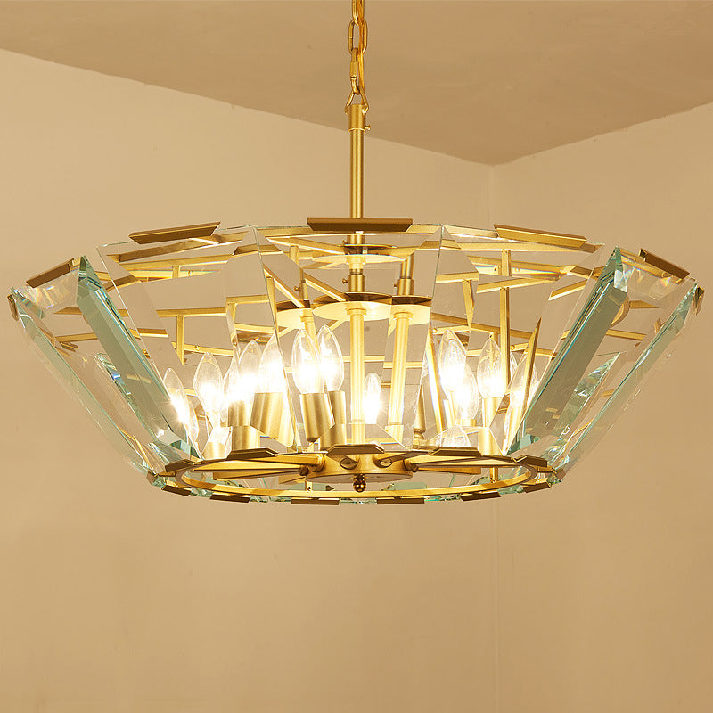 Modern Crystal Pendant Light Fixture - Gold 6-Head Dining Room Chandelier