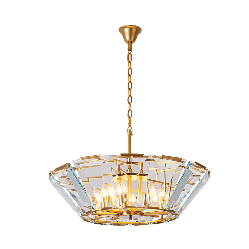 Modern Crystal Pendant Light Fixture - Gold 6-Head Dining Room Chandelier