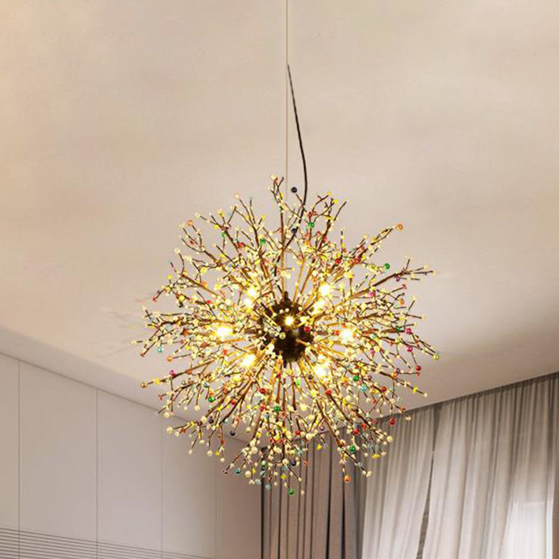 Lustre moderne en cristal en forme d'étoile : 23,5"/31,5" de large, 8/12 lumières, blanc/rouge et vert