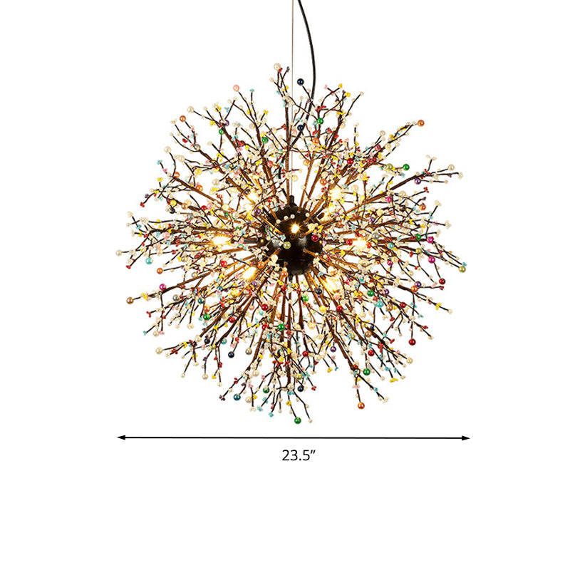 Lustre moderne en cristal en forme d'étoile : 23,5"/31,5" de large, 8/12 lumières, blanc/rouge et vert