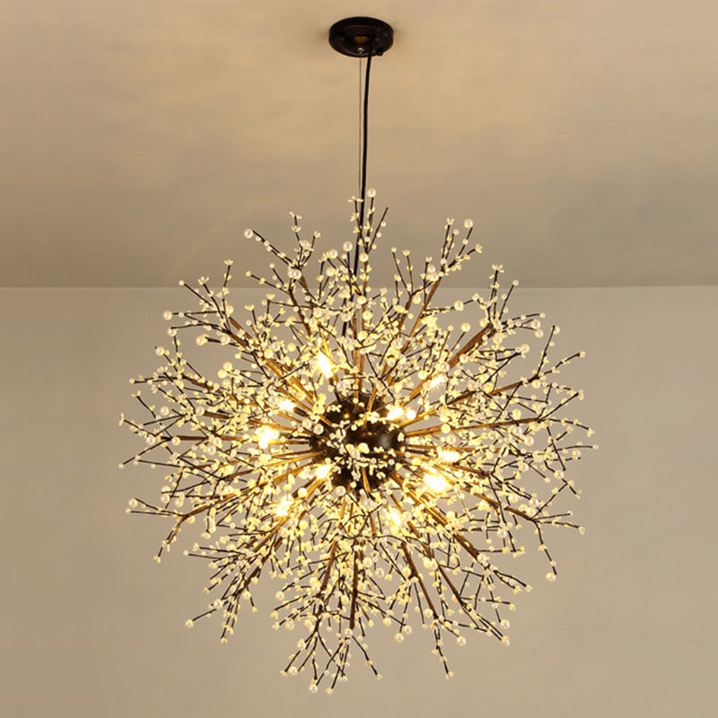 Modern Crystal Beaded Starburst Chandelier - 8/12 Lights White/Red & Green 23.5/31.5 Wide White /