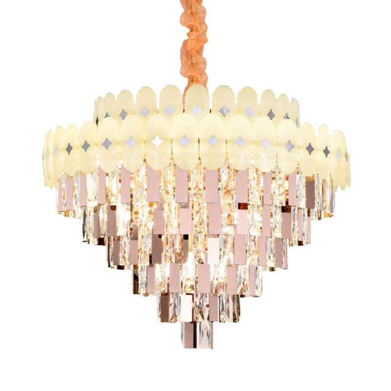 Contemporary Layered Ceiling Chandelier - Clear Crystal 12/16/22 Lights Ideal For Living Room Down