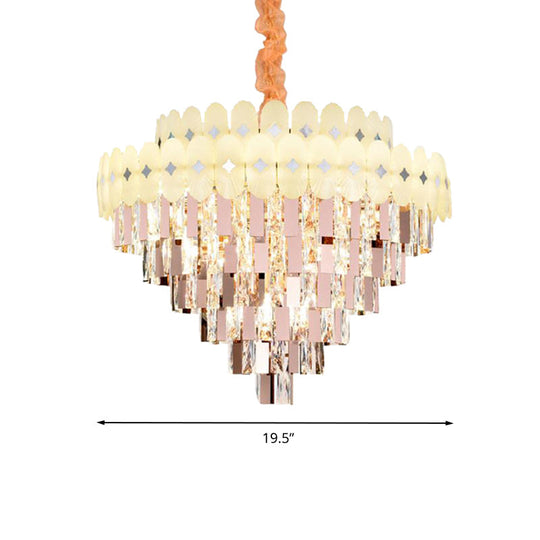 Contemporary Layered Ceiling Chandelier - Clear Crystal 12/16/22 Lights Ideal For Living Room Down