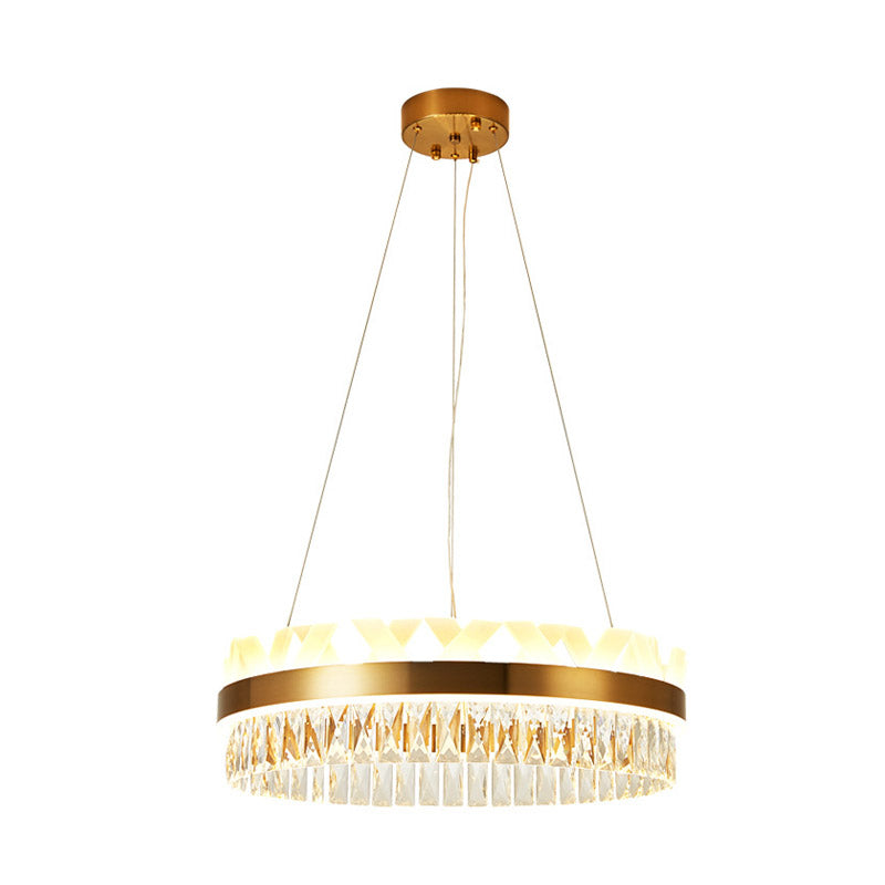 Led Circle Living Room Chandelier Pendant Light Fixture In Gold/Black