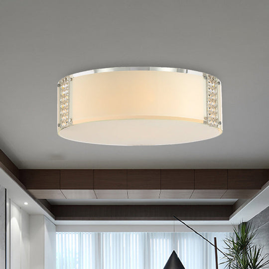 Simple Style Crystal Ceiling Light with 8 Chrome Heads - Bedroom Flush Mount Fixture