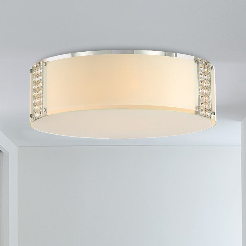 Simple Style Crystal Ceiling Light with 8 Chrome Heads - Bedroom Flush Mount Fixture