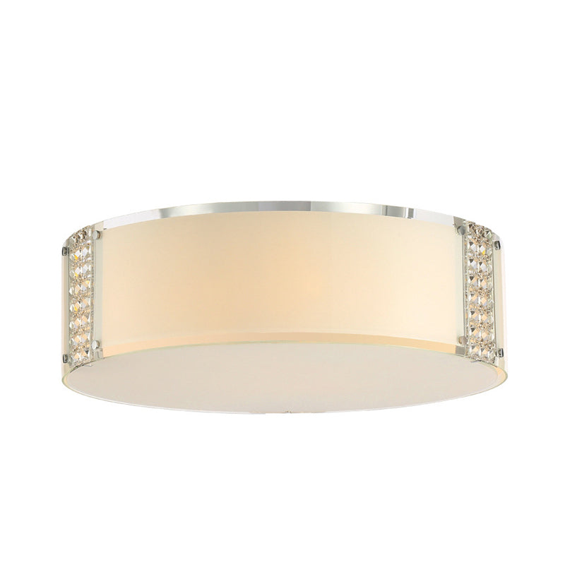 Simple Style Crystal Ceiling Light with 8 Chrome Heads - Bedroom Flush Mount Fixture