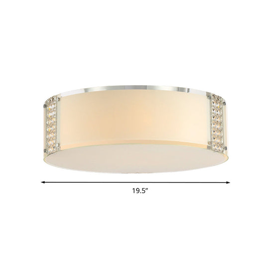 Simple Style Crystal Ceiling Light with 8 Chrome Heads - Bedroom Flush Mount Fixture