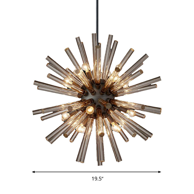 9-Bulb Living Room Chandelier Lighting Modern Brass Pendant Light Fixture with Starburst Beveled Crystal Shade