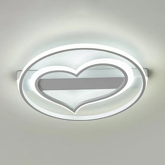 Stylish Loving Heart Acrylic Flush Ceiling Light for Study Room - Modern Design