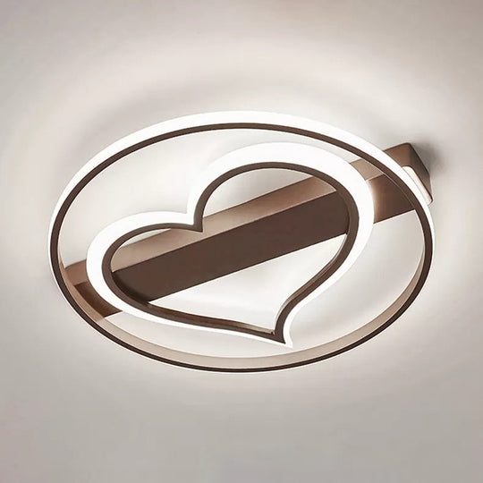 Stylish Loving Heart Acrylic Flush Ceiling Light for Study Room - Modern Design