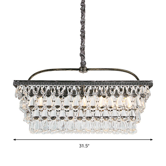 Modern Silver Teardrop Crystal Ceiling Light With 4/6 Heads For Living Room Island