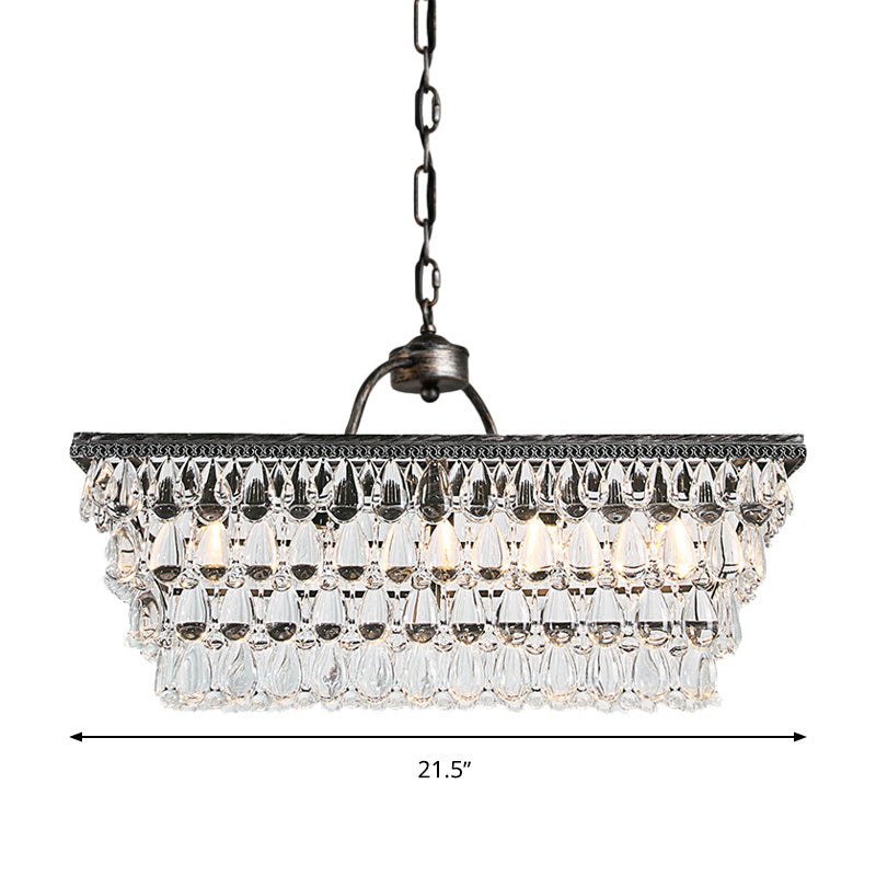 Modern Silver Teardrop Crystal Ceiling Light With 4/6 Heads For Living Room Island