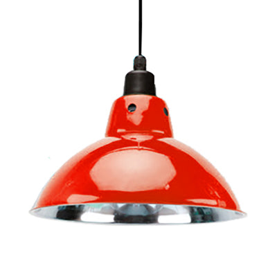 Dome Dining Table Ceiling Pendant - Industrial Stainless Steel 1 Head Black/Gray Red / 13