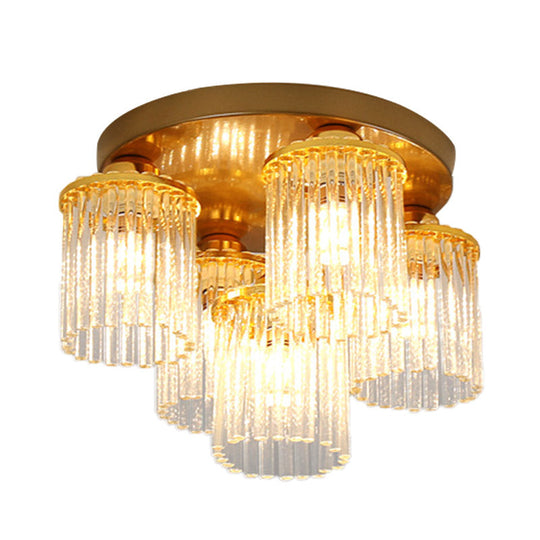 Sleek Crystal Rod Ceiling Light Fixture - Postmodern Semi Flush Mount Lamp (5/10/12 Heads)