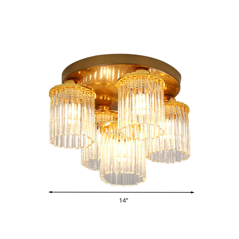 Sleek Crystal Rod Ceiling Light Fixture - Postmodern Semi Flush Mount Lamp (5/10/12 Heads)