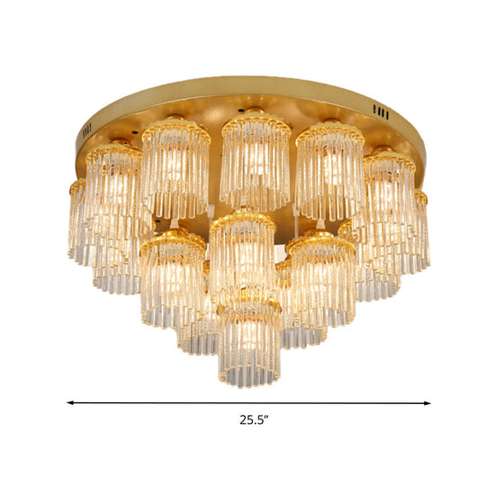 Sleek Crystal Rod Ceiling Light Fixture - Postmodern Semi Flush Mount Lamp (5/10/12 Heads)