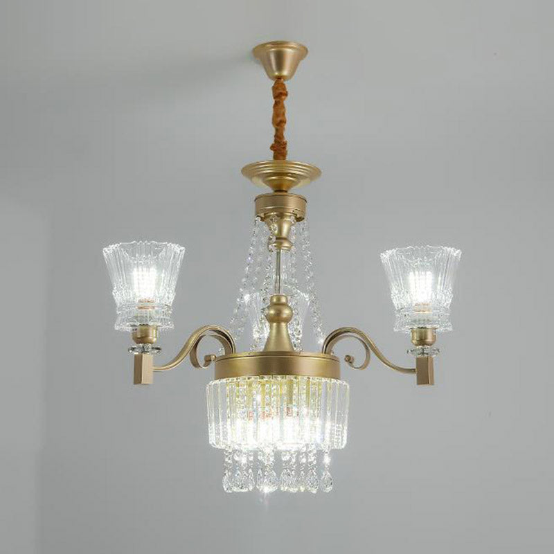 Sputnik Crystal Chandelier - Contemporary Ceiling Light With 11/13/15 Satin Brass Heads 37.5/40.5/41