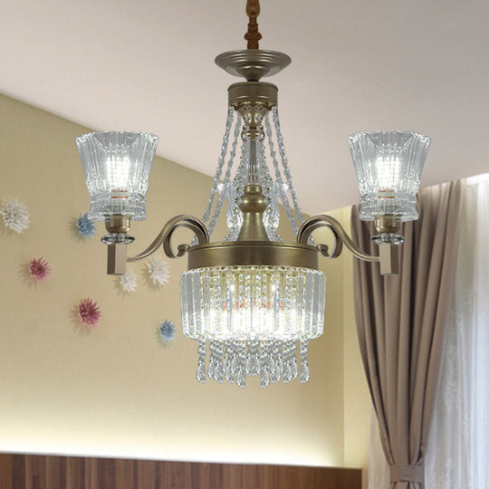 Sputnik Crystal Chandelier - Contemporary Ceiling Light With 11/13/15 Satin Brass Heads 37.5/40.5/41