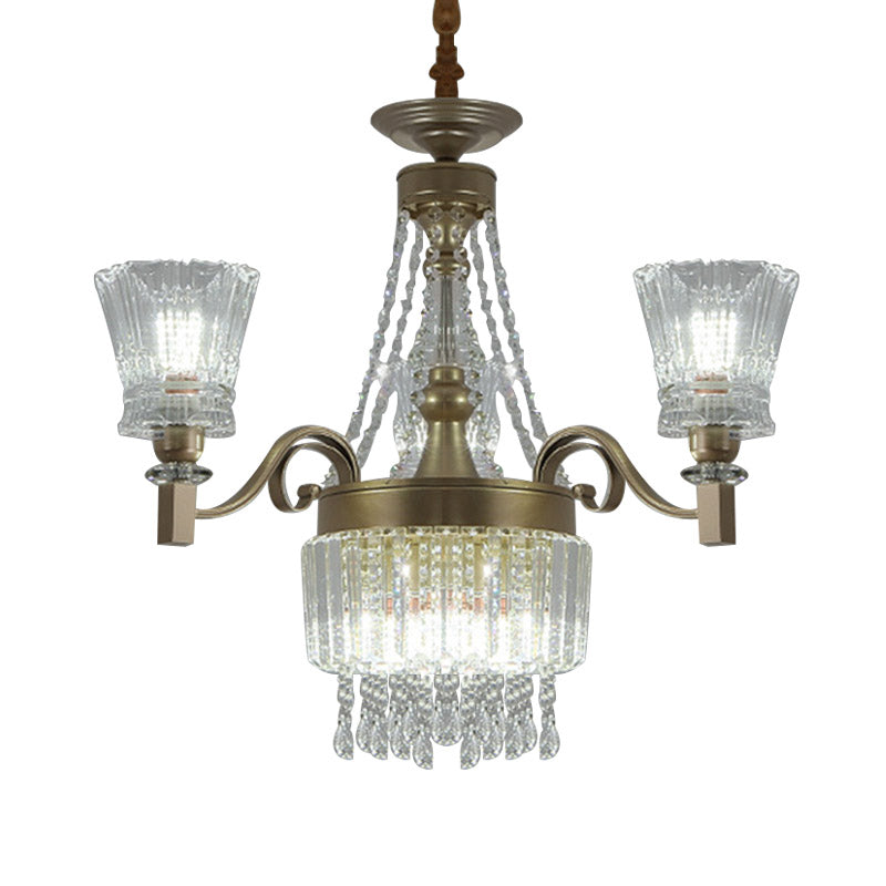 Sputnik Crystal Chandelier - Contemporary Ceiling Light With 11/13/15 Satin Brass Heads 37.5/40.5/41