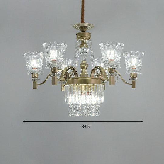 Sputnik Crystal Chandelier - Contemporary Ceiling Light With 11/13/15 Satin Brass Heads 37.5/40.5/41