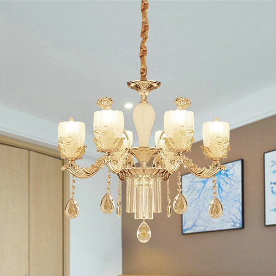 Sputnik Clear Glass Chandelier Light - Modern 6/8 Head Pendant Fixture In Gold Available 27.5 Or