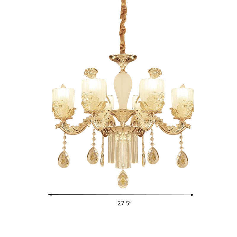 Sputnik Clear Glass Chandelier with 6/8 Gold Pendant Lights - Wide 27.5"/31.5" - Sleek and Stylish Fixture