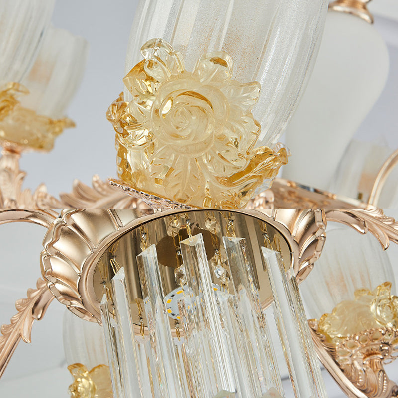 Sputnik Clear Glass Chandelier Light - Modern 6/8 Head Pendant Fixture In Gold Available 27.5 Or