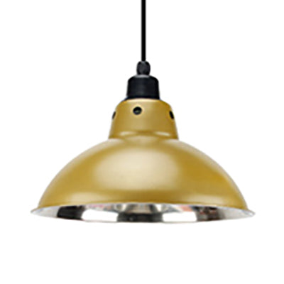 Dome Dining Table Ceiling Pendant - Industrial Stainless Steel 1 Head Black/Gray Gold / 13