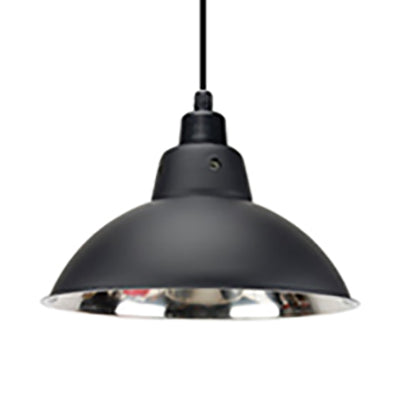 Dome Industrial Stainless Steel Ceiling Pendant Lighting - 13"/16.5" Width, 1 Head, Black/Gray