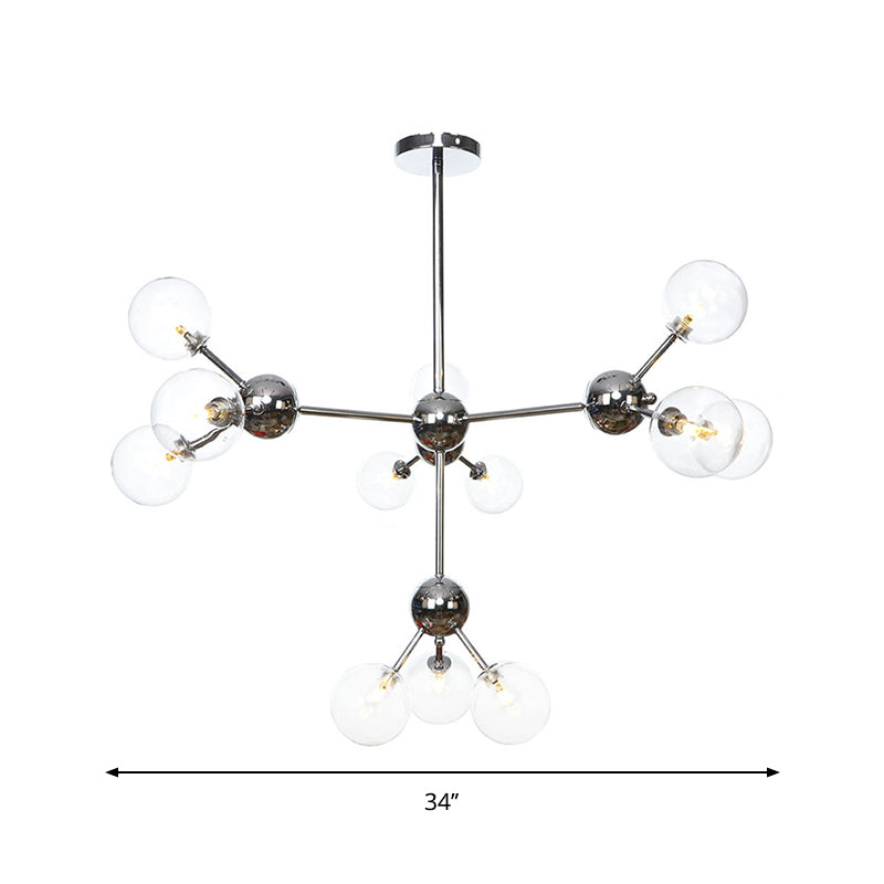 Industrial Style Hanging Chandelier Light With Amber/Clear/Smoke Gray Glass In 3/9/12 Lights -