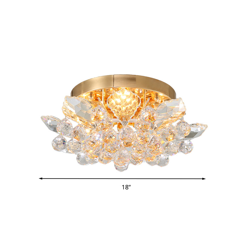 Contemporary Crystal Ball Ceiling Light with LED, Gold/Silver Semi Flush Mount