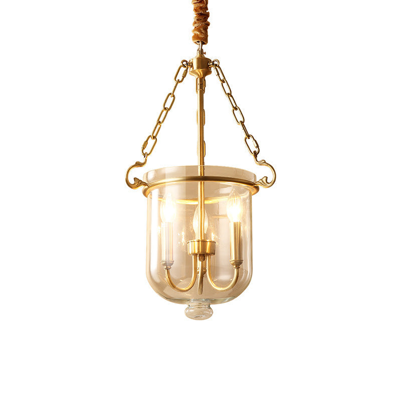 Colonial Candle Glass Chandelier Pendant With Clear - Ideal For Dining Room