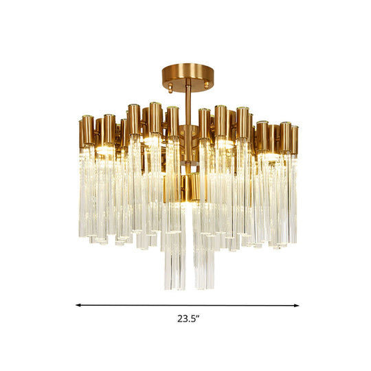 Gold Sputnik Semi Flush Mount Ceiling Light: Postmodern Design With 7 Heads & Crystal Accents