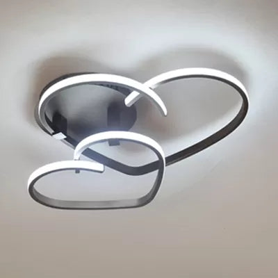 Modern Acrylic Loving Heart Brown Ceiling Light For Child Bedroom - Flush Mount Fixture / 21.5 White