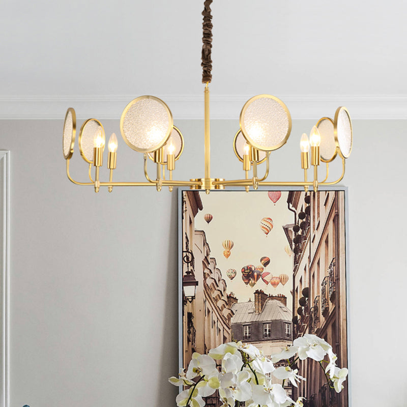 Seeded Glass Gold Chandelier - Colonial Down Lighting Pendant 6/8 Lights Ideal For Living Room 8 /