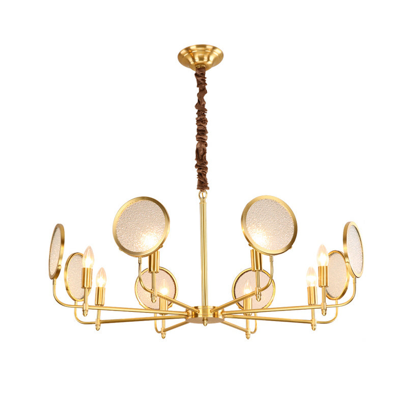 Seeded Glass Gold Chandelier - Colonial Down Lighting Pendant 6/8 Lights Ideal For Living Room