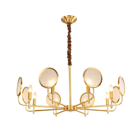 Seeded Glass Gold Chandelier - Colonial Down Lighting Pendant 6/8 Lights Ideal For Living Room