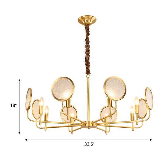 Seeded Glass Gold Chandelier - Colonial Down Lighting Pendant 6/8 Lights Ideal For Living Room